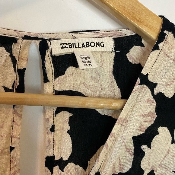 Billabong Faux Wrap Bell Sleeve Floral Mini Dress - Picture 2 of 8